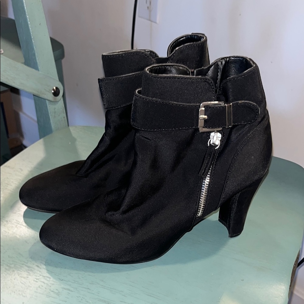 Unisa Black Ankle Booties with Stiletto Heel